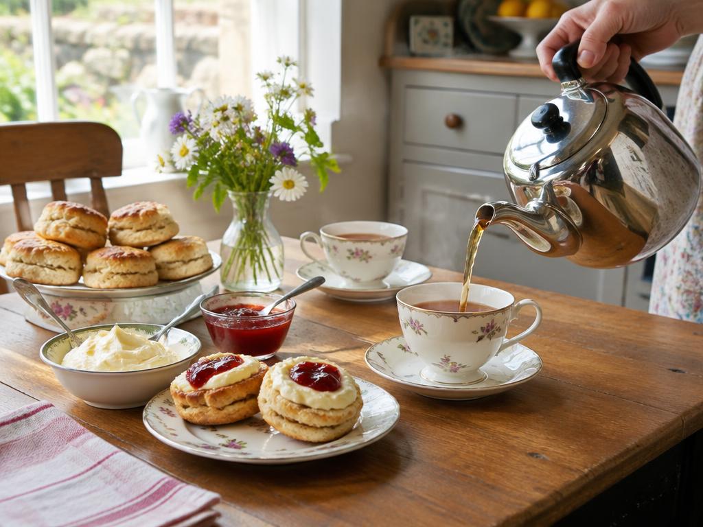Afternoon tea cooked at home